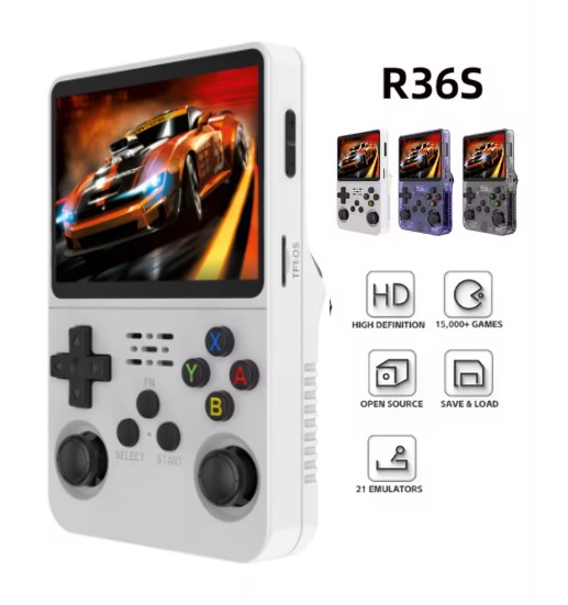 CONSOLA PORTATIL R36S RETRO 64 GB DE DIVERSION ASEGURADA BLANCO - 2