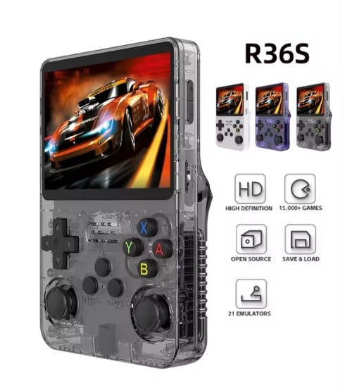 CONSOLA PORTATIL R36S RETRO 64 GB DE DIVERSION ASEGURADA NEGRO - 2