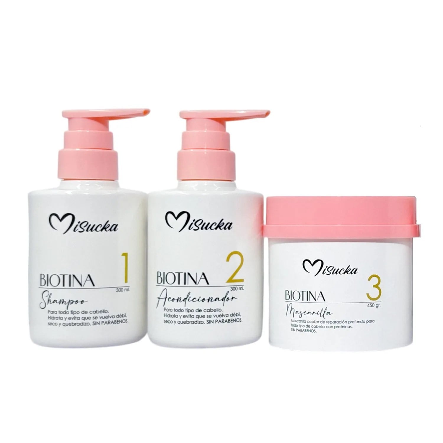 KIT CON BIOTINA PARA EL CABELLO DE MISUCKA 1050 GR - 1