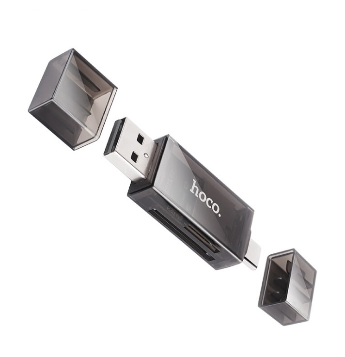 LECTOR DE TARJETAS HOCO DHD01 USB C 3.0 NEGRO - 1