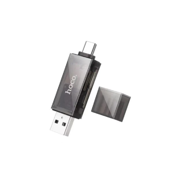 LECTOR DE TARJETAS HOCO DHD01 USB C 3.0 NEGRO - 2