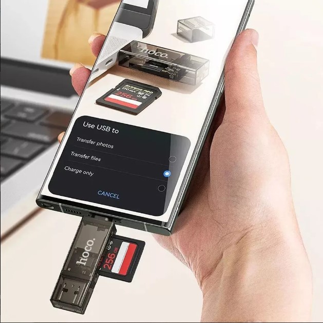 LECTOR DE TARJETAS HOCO DHD01 USB C 3.0 NEGRO - 4