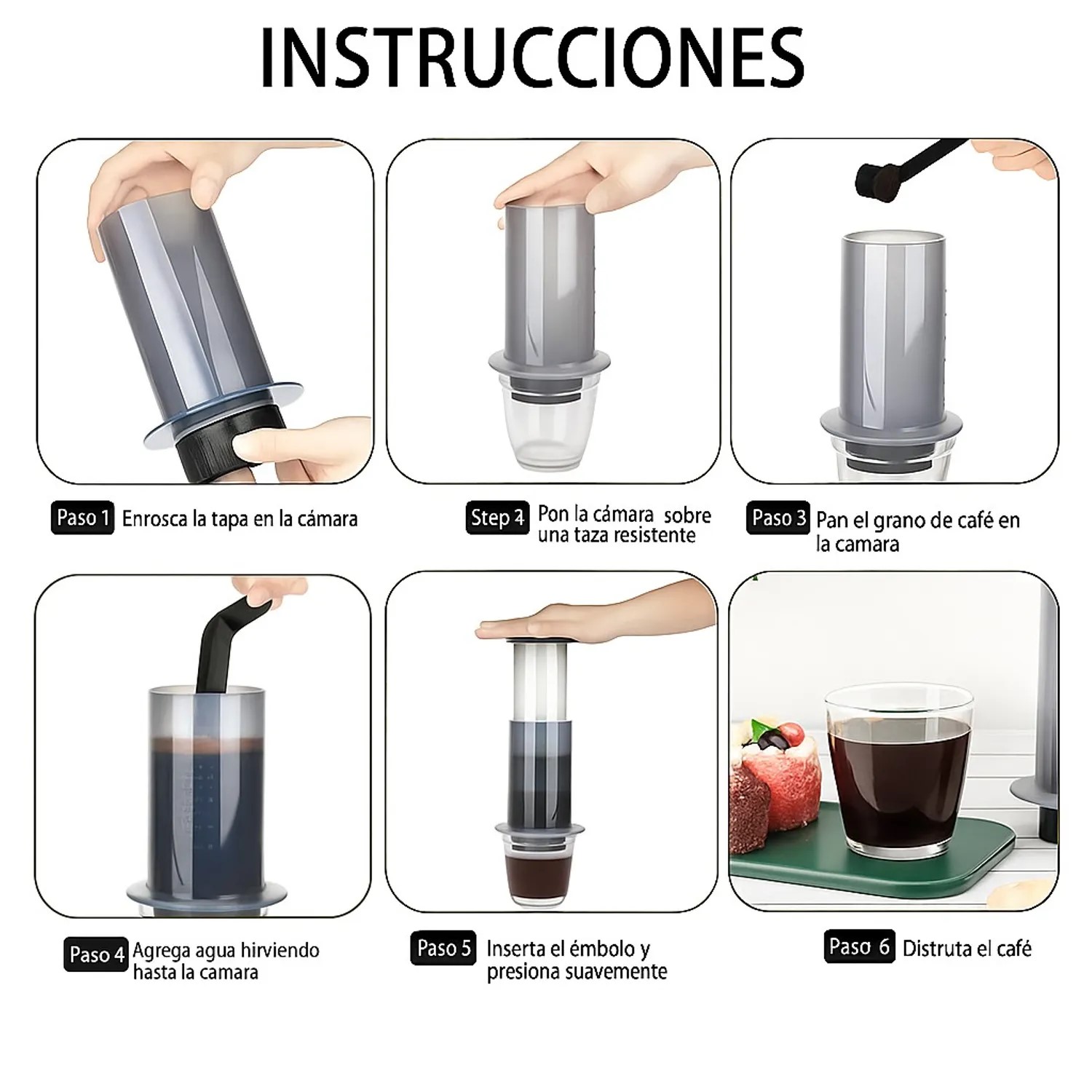 CAFETERA PORTATIL ICAFILAS PRESS COFFEE MAKER TIPO AEROPRESS - 4