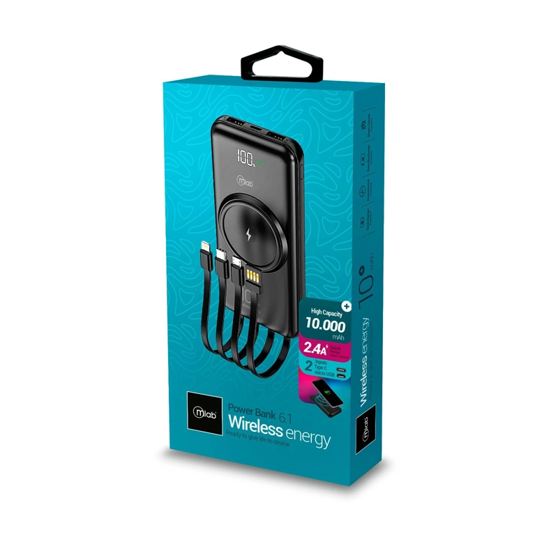 POWERBANK BATERIA PORTATIL WIRELESS ENERGY MLAB - 9410 - 4