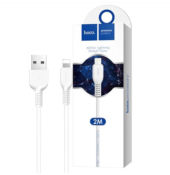 CABLE USB A LIGHTNING HOCO X20 2M BLANCO - 3