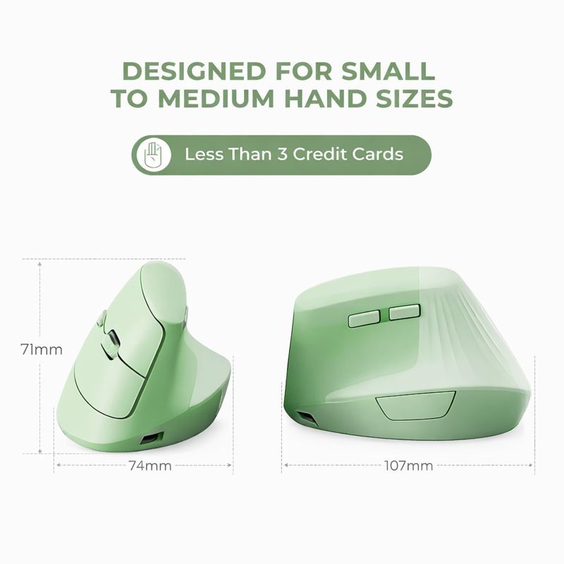 MOUSE ERGONOMICO RECARGABLE 2.4 VERDE - 4