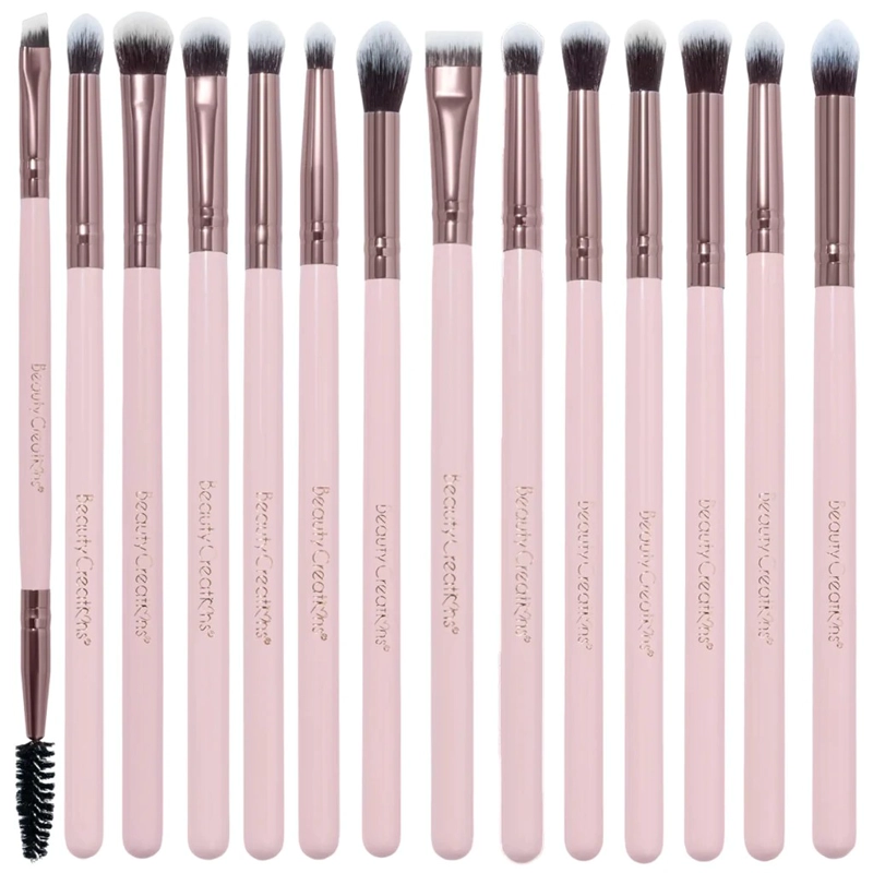 SET DE 24 BROCHAS CON ESTUCHE BEAUTY CREATIONS PETTY AND PERFECT ROSADA - 6