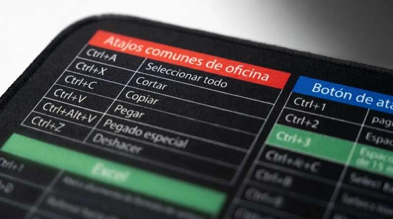 ALFOMBRILLA MOUSEPAD ATAJOS PARA EXCEL OFICINA - 3