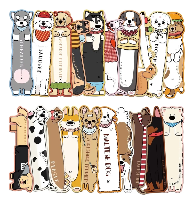 MARCADORES DE PAGINA SET DE 30 CON DISEÑO DE PERRITOS - 2