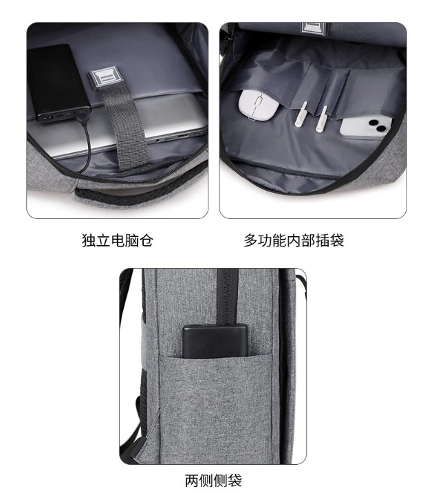MOCHILA NOTEBOOK IMPERMEABLE PARA PORTATIL CON SALIDA USB - 4