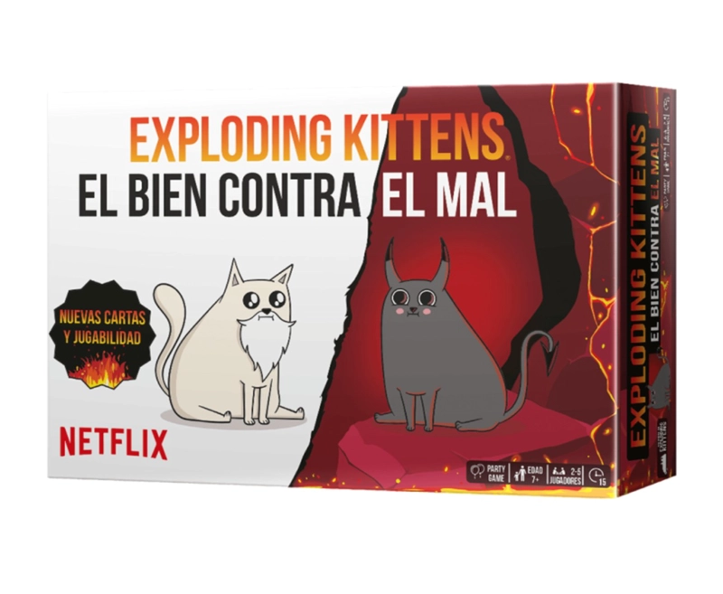JUEGO DE CARTAS EXPLODING KITTENS BIEN CONTRA EL MAL IDIOMA ESPAÑOL - 1