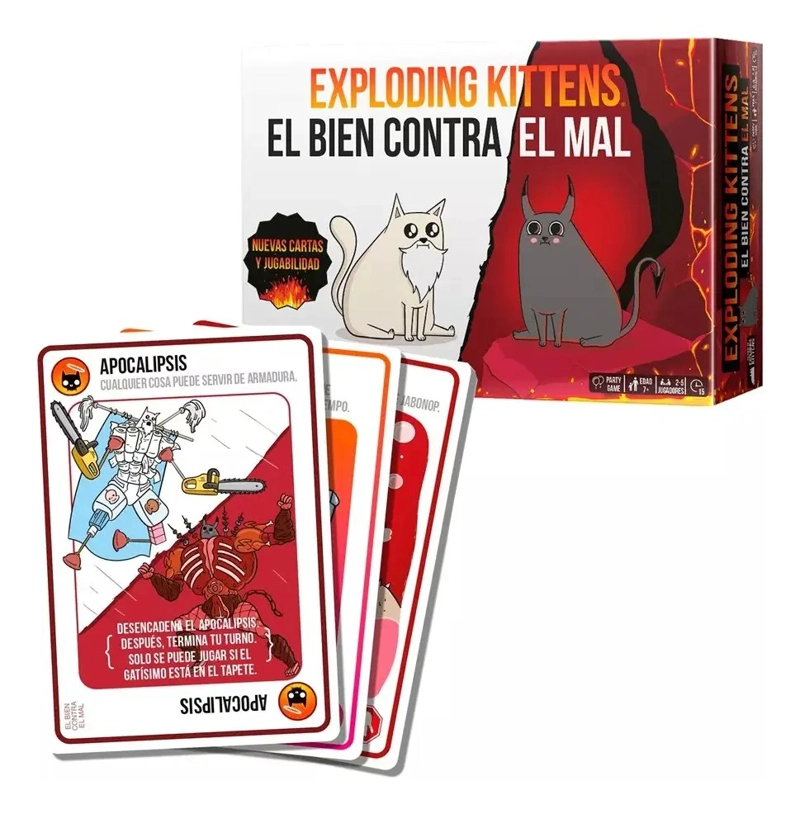 JUEGO DE CARTAS EXPLODING KITTENS BIEN CONTRA EL MAL IDIOMA ESPAÑOL - 2
