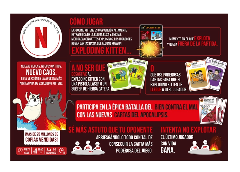 JUEGO DE CARTAS EXPLODING KITTENS BIEN CONTRA EL MAL IDIOMA ESPAÑOL - 4