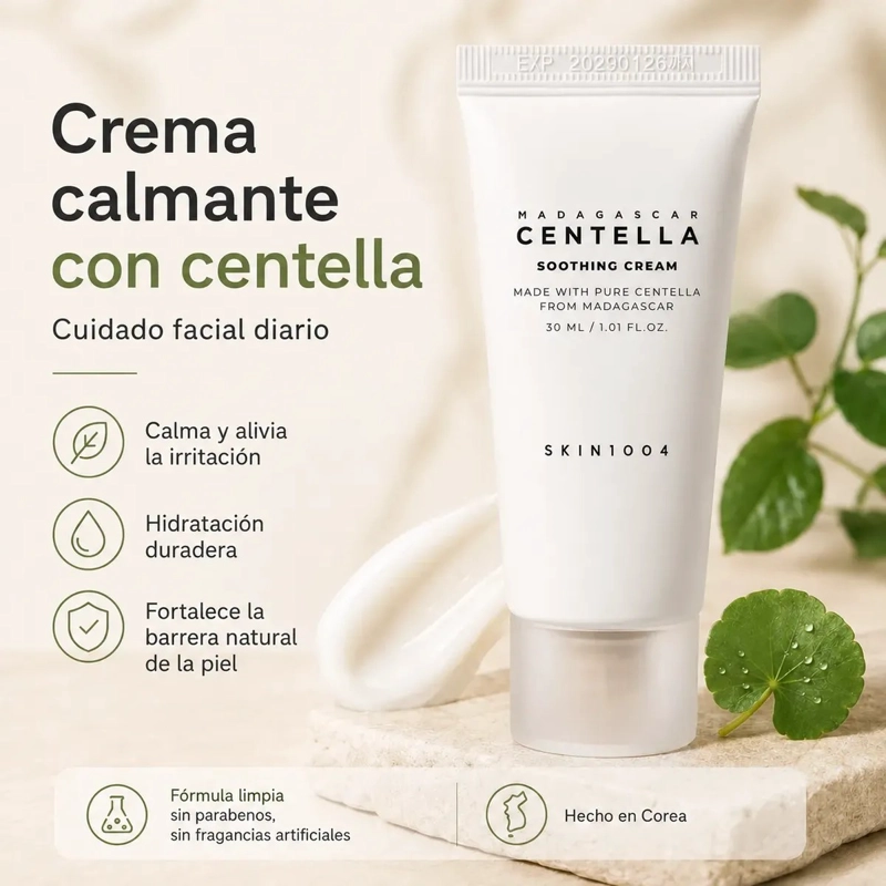 SKIN1004 MADAGASCAR CENTELLA SOOTHING CREAM 30 ML DIA Y NOCHE - 4