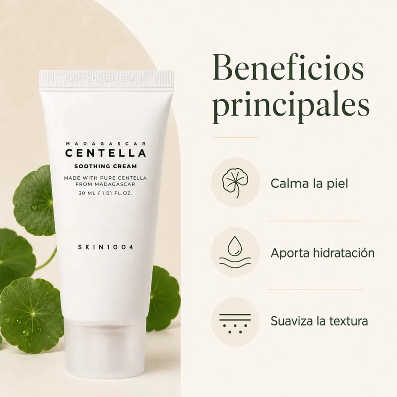 SKIN1004 MADAGASCAR CENTELLA SOOTHING CREAM 30 ML DIA Y NOCHE - 5
