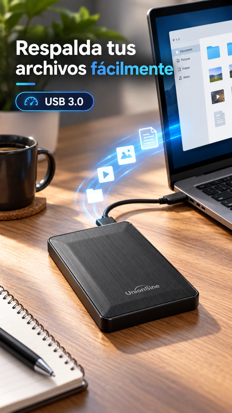 DISCO DURO EXTERNO UNIONSINE 250GB HDD USB 3.0 CABLE INCLUIDO - 4