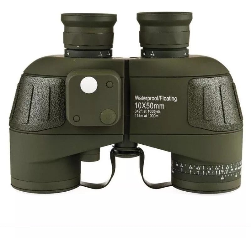 BINOCULAR MARINOS 10X50 PRISMÁTICOS IMPERMEABLES BRÚJULA TELÉMETRO - 1