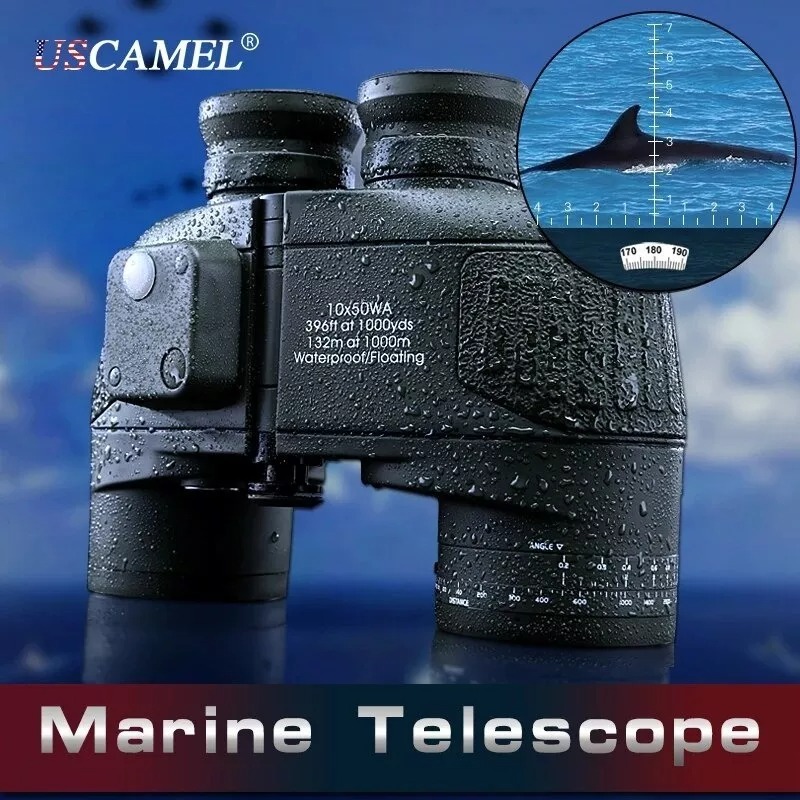 BINOCULAR MARINOS 10X50 PRISMÁTICOS IMPERMEABLES BRÚJULA TELÉMETRO - 8