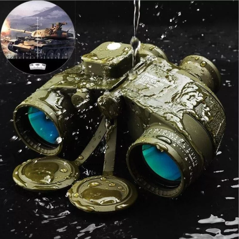 BINOCULAR MARINOS 10X50 PRISMÁTICOS IMPERMEABLES BRÚJULA TELÉMETRO - 9
