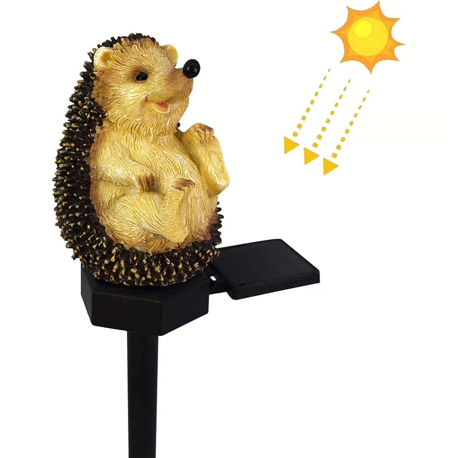 LÁMPARA SOLAR ESTATUA DE ERIZO IMPERMEABLE PARA EXTERIORES - 2