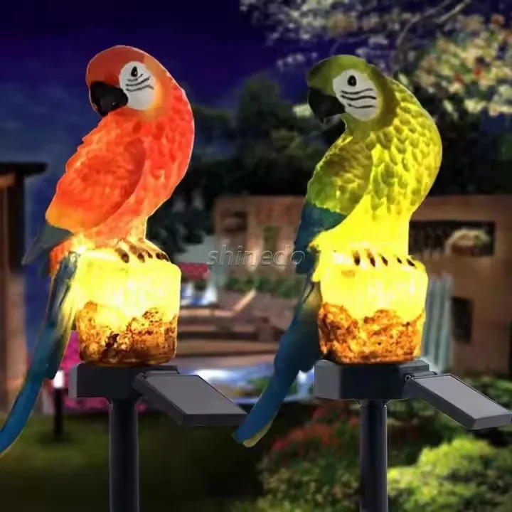 LUZ SOLAR CON FORMA DE LORO, ESTACA DE JARDÍN, IMPERMEABLE - 7