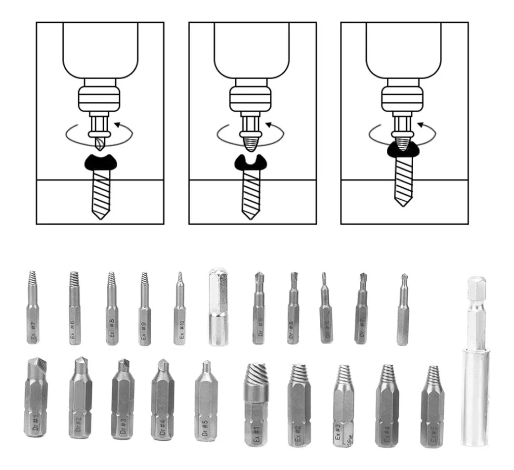 EXTRACTOR DE TORNILLOS DE EXTRACCIÓN 22 PIEZAS - 9