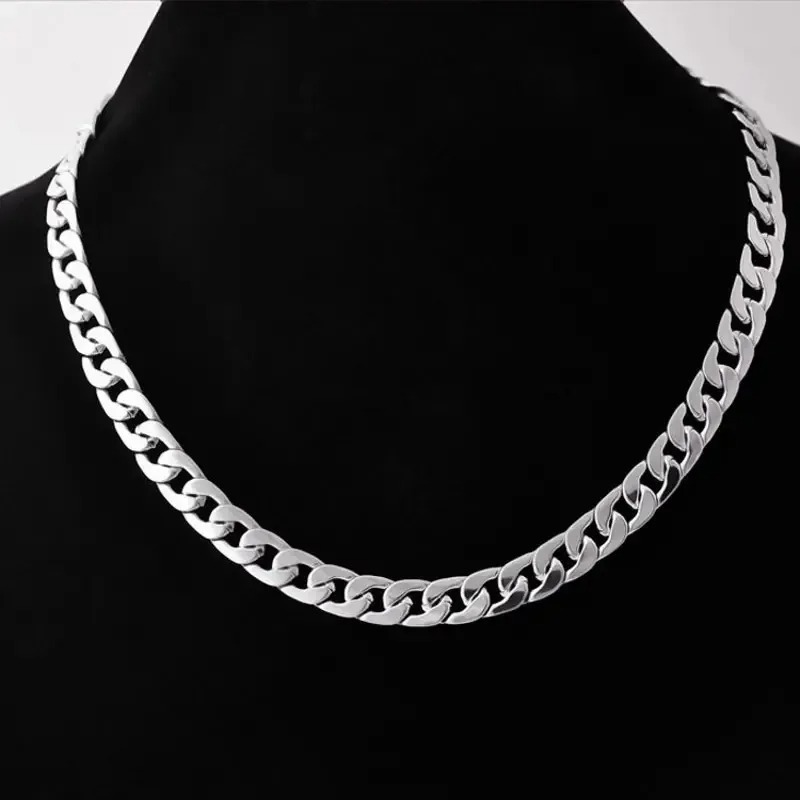 CADENA GRUMETE PLATA LEY 925 6MM LARGO 60 CM - 6