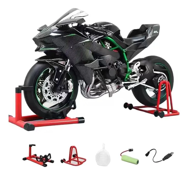 MOTOCICLETA FUNDIDA POR INYECCION 1:6 ESCALA PARA KAWASAKI H BLACKGIFTBOX - 1