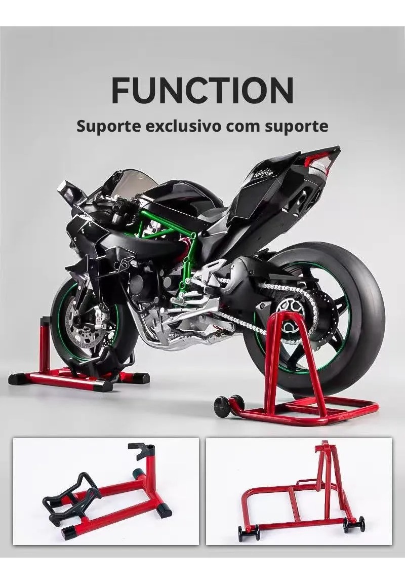 MOTOCICLETA FUNDIDA POR INYECCION 1:6 ESCALA PARA KAWASAKI H BLACKGIFTBOX - 4