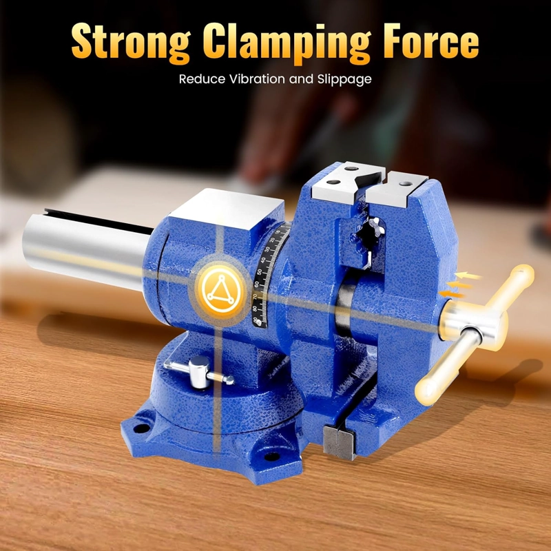 TORNILLO DE BANCO MECANICO 4 ''GIRATORIO 360° AGARRE REDONDO - 7