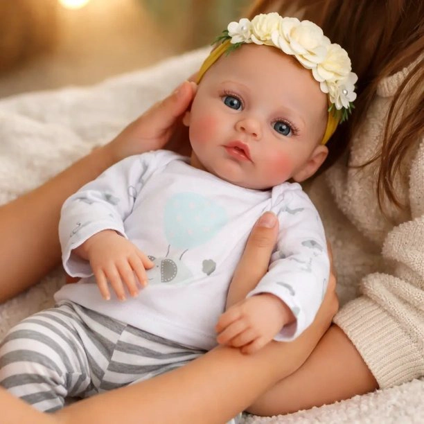 MUÑECA BEBE  REBORN SILICONA NIÑA 48 CM - 5
