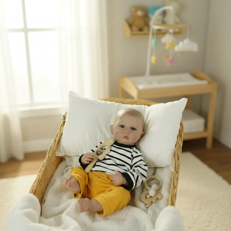 MUÑECO BEBE  RESBORN REALISTA 48 CM SILICONA COMPLETA. - 2