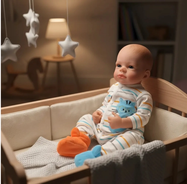 MUÑECO BEBE  RESBORN REALISTA 48 CM SILICONA COMPLETA. - 2