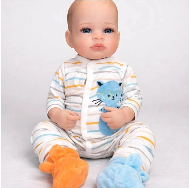MUÑECO BEBE  RESBORN REALISTA 48 CM SILICONA COMPLETA. - 3
