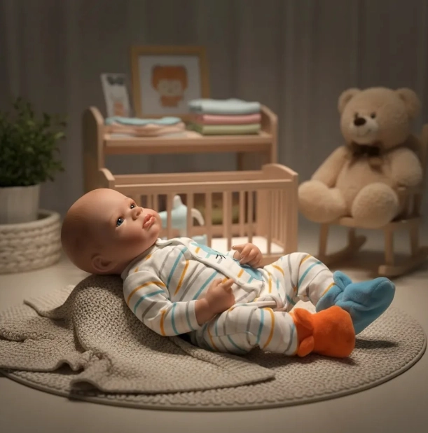 MUÑECO BEBE  RESBORN REALISTA 48 CM SILICONA COMPLETA. - 5