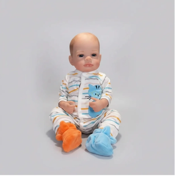 MUÑECO BEBE  RESBORN REALISTA 48 CM SILICONA COMPLETA. - 6