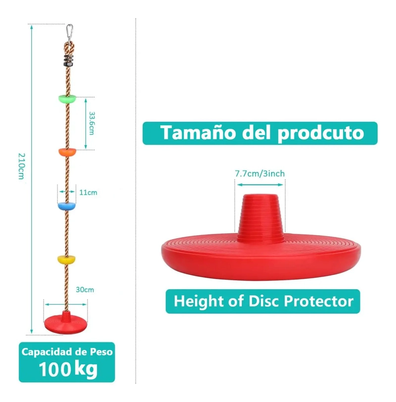 COLUMPIO MECEDOR CUERDA ESCALADA MULTICOLOR NIÑOS - 6
