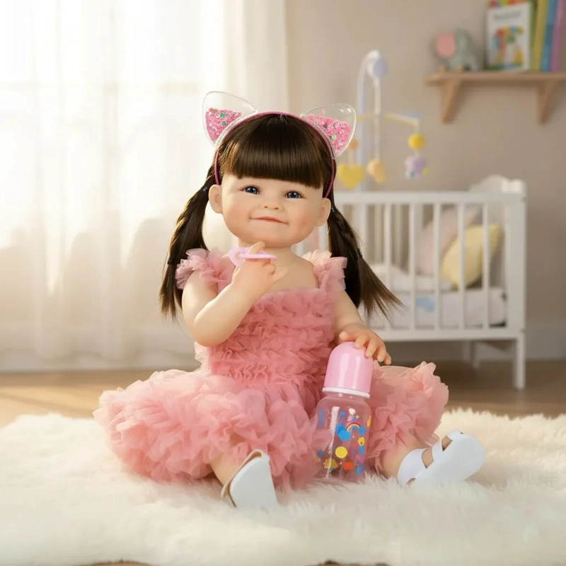 BEBE  REBORN 55CM CUERPO COMPLETO DE SILICONA - 3