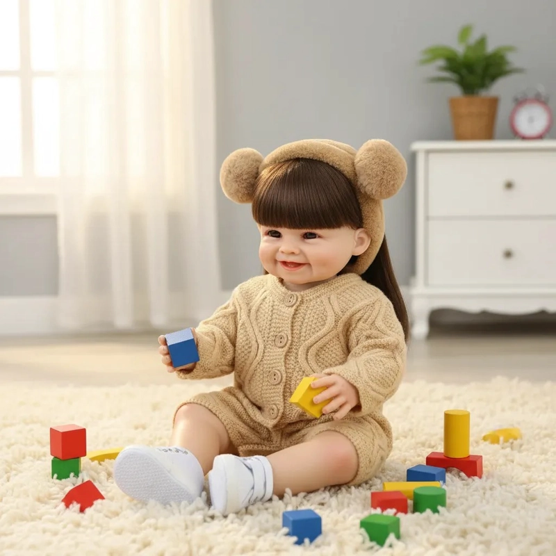 BEBE  REBORN 55CM CUERPO COMPLETO DE SILICONA - 3