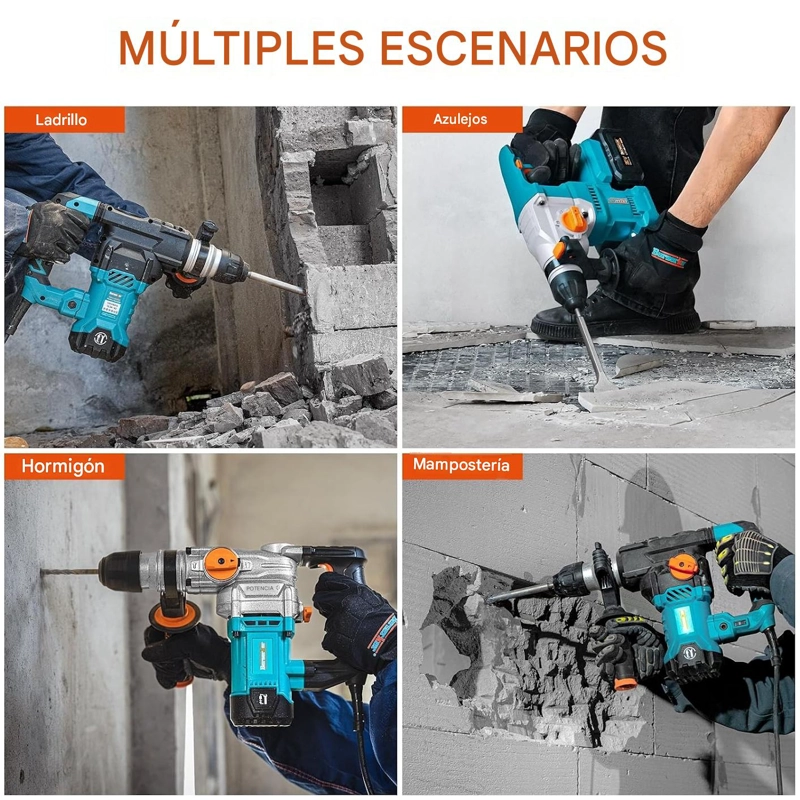 JUEGO 17 PIEZAS BROCAS Y CINCELES SDS PLUS PARA TALADROS - 7