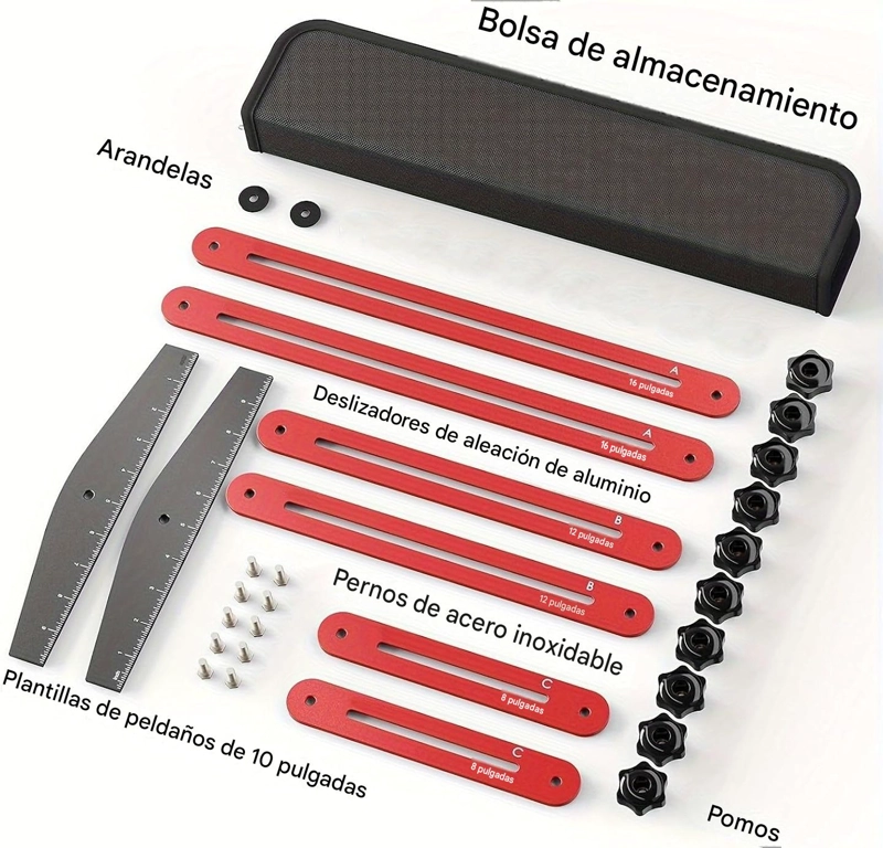 HERRAMIENTA DE ALUMINIO PARA PLANTILLAS DE PELDAÑOS - 2