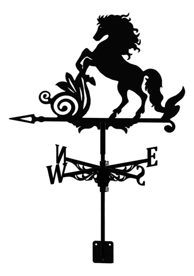 VELETA DE METAL CON SOPORTE PARA TECHO CABALLO - 1