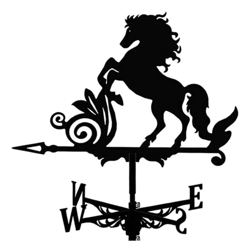 VELETA DE METAL CON SOPORTE PARA TECHO CABALLO - 3
