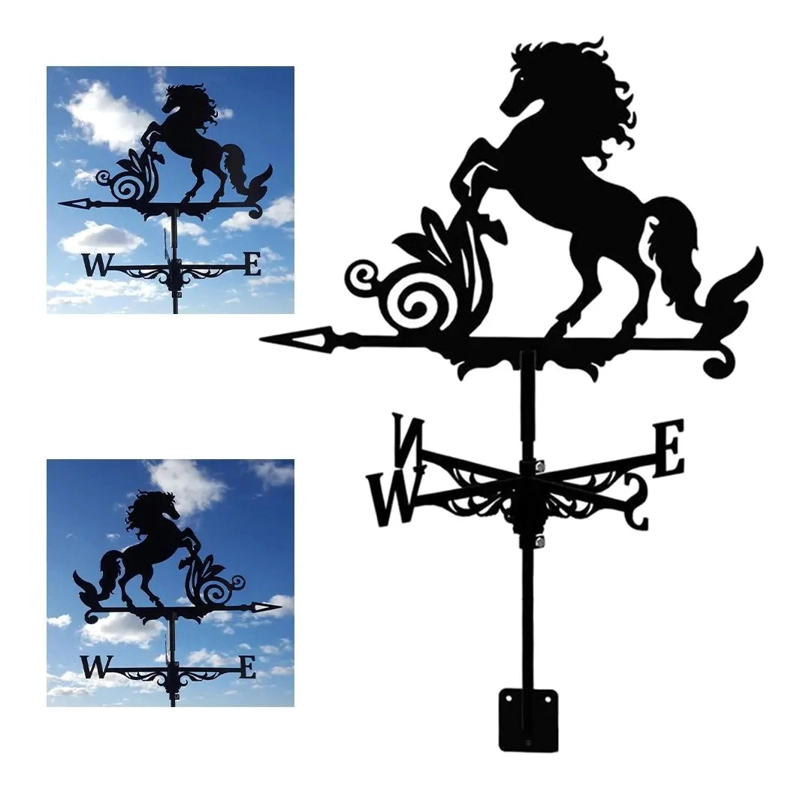 VELETA DE METAL CON SOPORTE PARA TECHO CABALLO - 5