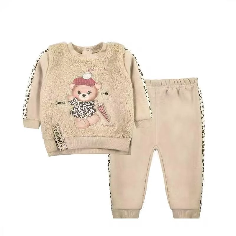 CONJUNTO NIÑA OSITO BEIGE - 1