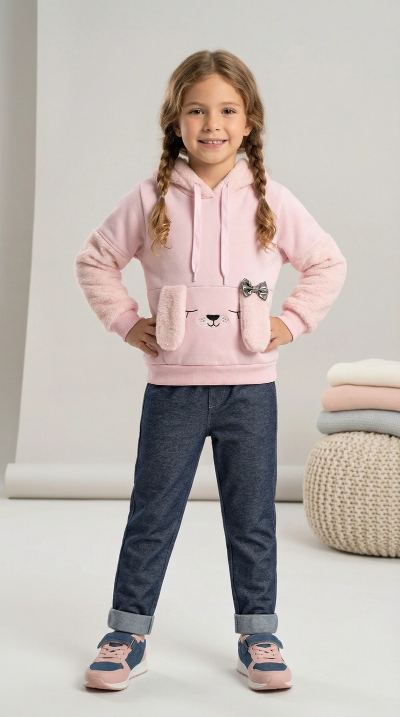 CONJUNTO NIÑA OREJAS LARGAS CON CALZA JEANS - 3