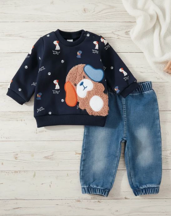 CONJUNTO BEBE PERRITO JEANS - 2
