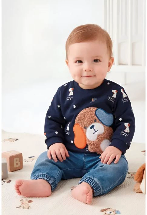 CONJUNTO BEBE PERRITO JEANS - 4