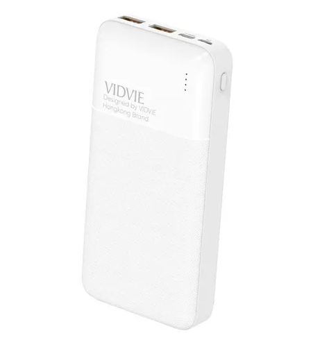 CARGADOR PORTÁTIL POWER BANK 20,000 MAH VIDVIE, COLOR EN COLOR BLANCO - 2