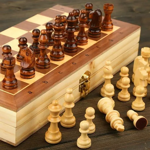 TABLERO DE AJEDREZ, DAMAS Y BACKGAMMON 3 EN 1 DE MADERA 29 CM - 5